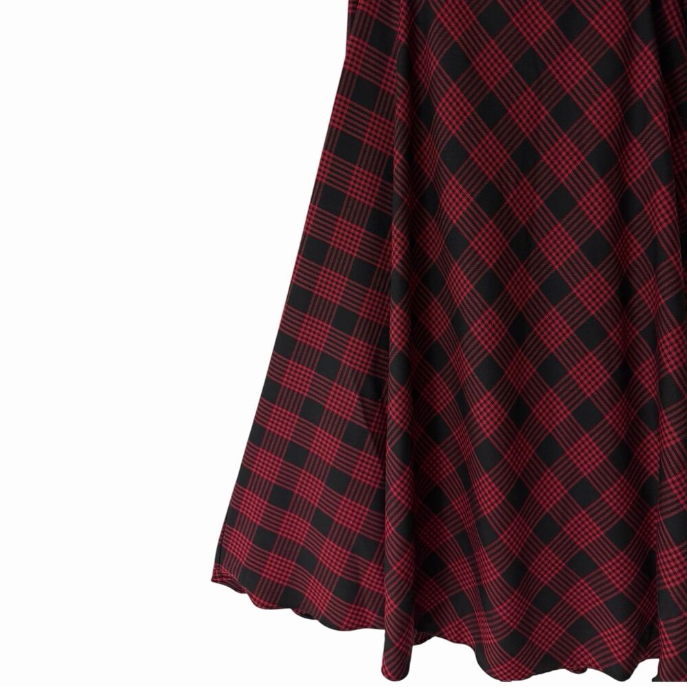 NWT Talbots Red & Black Plaid Wool Blend A-Line Skirt - Size 8 Preppy Holiday - Picture 4 of 12